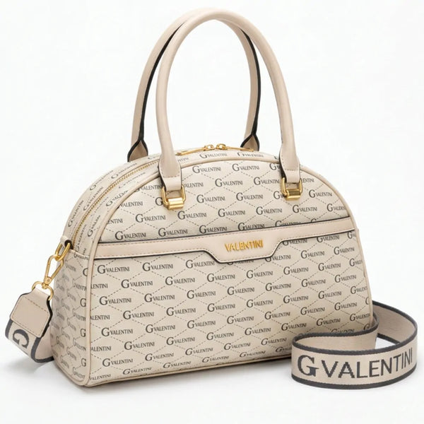 Valentini Gino - Borsa Donna grande tote bag Casual fantasia logata logo bauletto rigido