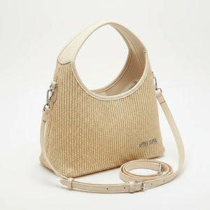 Sweet Years - Borsa mezzaluna hobo spalla paglia effetto raffia sintetica intrecciata simil pelle