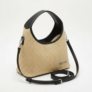 Sweet Years - Borsa mezzaluna hobo spalla paglia effetto raffia sintetica intrecciata simil pelle