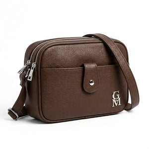 La Fina - Borsa borsetta donna a tracolla firmata gyoiamea nuova 4 tasche zip effetto simil pelle