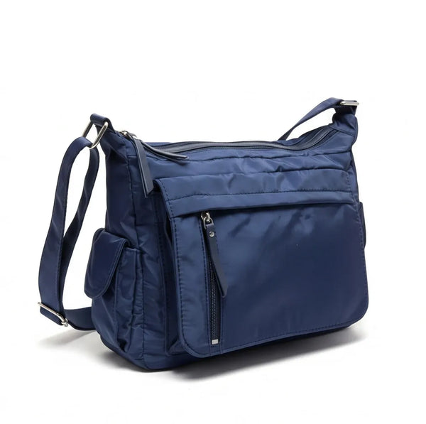 Scattiau - Borsa firmata Gyoiamea con 5 tasche platta zip Tracolla Donna in Nylon Multitasche