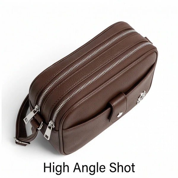 La Fina - Borsa borsetta donna a tracolla firmata gyoiamea nuova 4 tasche zip effetto simil pelle