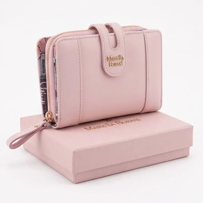 Mariella Burani  - portafoglio portamonete piccolo firmato donna con scatola porta carte donna novità simil pelle zip mod.03