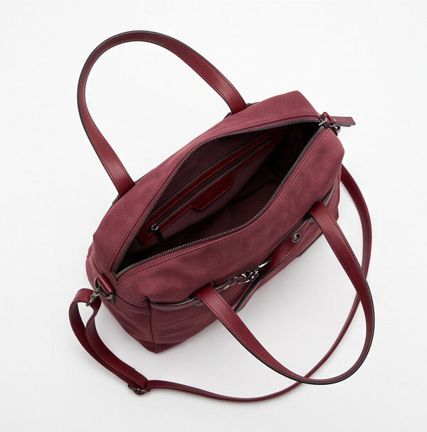 CHARRO - Borsa a Spalla Donna simil Pelle bauletto effetto opaco camoscio con tracolla scamosciata