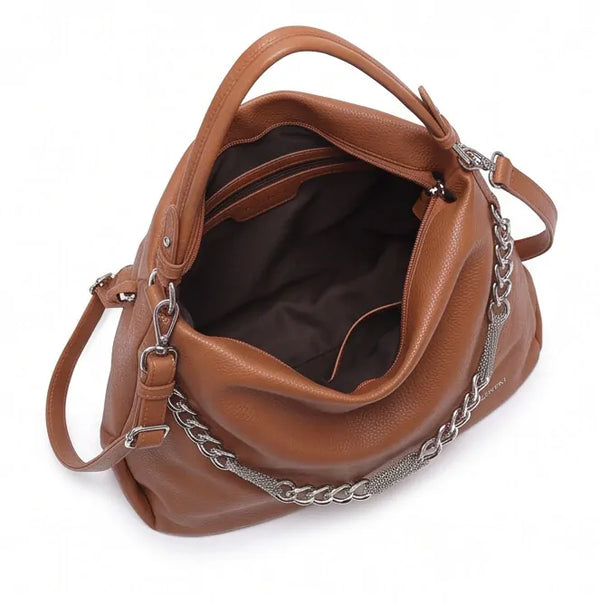 Valentini Gino - Borsa spalla nuova Donna hobo bag sacco secchio con catena mono manico spalla e tracolla