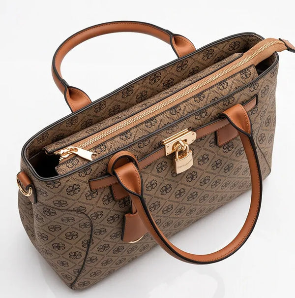 Valentini Gino - Borsa Donna sacco grande tote bag Casual fantasia logata logo bauletto lucchetto