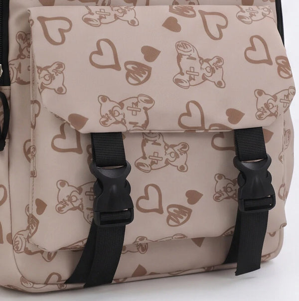 Baci&Abbracci - Zaino scuola viaggio con imbottitura femminile donna fantasia orsacchiotti cuori ragazza