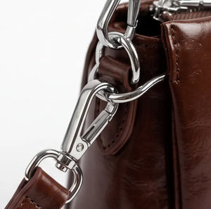 COCONUDA -Borsa donna borsetta tracolla manico elegante sportiva simil pelle venata lucida