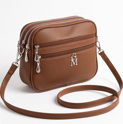 La Catalana - Borsa borsetta donna a tracolla firmata gyoiamea nuova 3 tasche zip