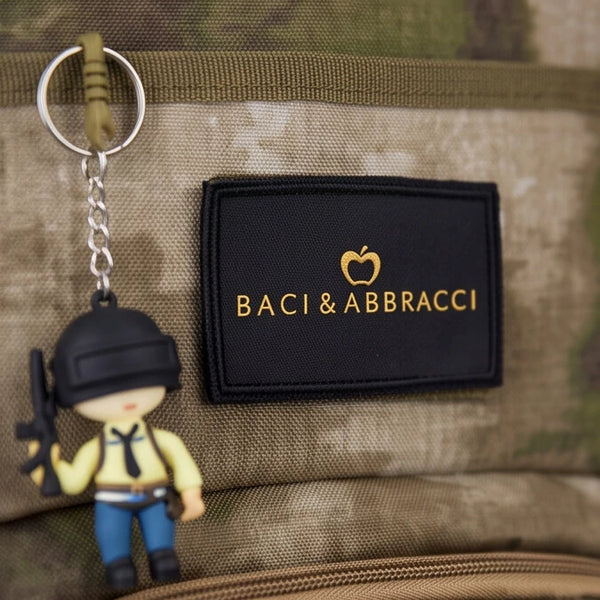 Baci&Abbracci - Zaino scuola viaggio con imbottitura maschile femminile uomo donna fantasia militare