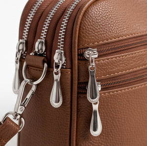 La Catalana - Borsa borsetta donna a tracolla firmata gyoiamea nuova 3 tasche zip