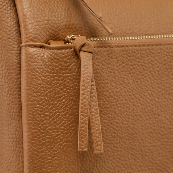 COCONUDA - zaino eco pelle venata donna cuoio casual vintage multi tasche capiente cartella