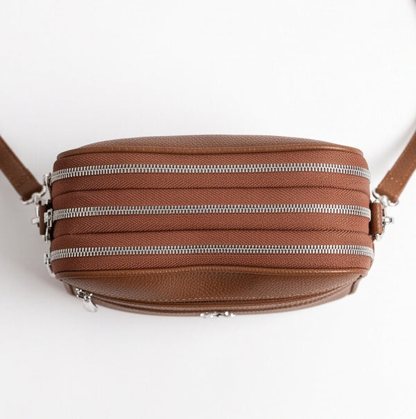 La Catalana - Borsa borsetta donna a tracolla firmata gyoiamea nuova 3 tasche zip