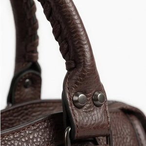 Borsa borsetta a bauletto biker zip borchie ciondolo donna sportiva rigida