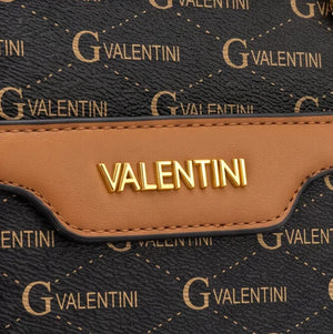 Valentini Gino - Borsa Donna grande tote bag Casual fantasia logata logo bauletto rigido
