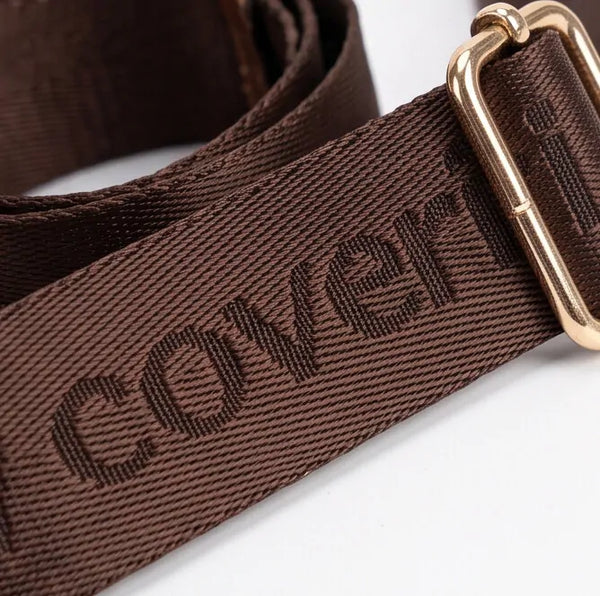 YYcoveri - Borsa firmata zip cerniere logata tracolla donna logo zip tracolla fantasia multi tasche platta