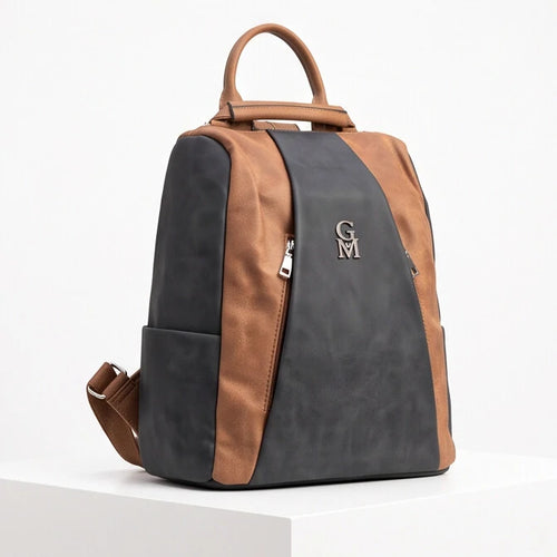 Double - Zaino firmato Gyoiamea donna simil pelle bicolore spalla casual passeggio zainetto
