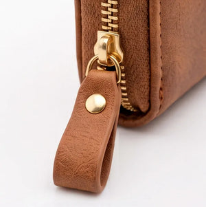 Mariella Burani - portafoglio 1 zip firmato donna con scatola porta carte donna novità simil pelle camoscio scamosciata idea regalo