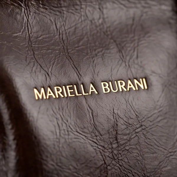 Mariella Burani - Tracolla in clucht similpelle grande nuvola lucida venata