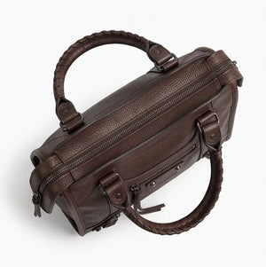 Borsa borsetta a bauletto biker zip borchie ciondolo donna sportiva rigida
