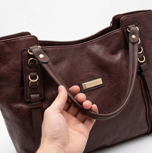CHARRO - Borsa a Spalla Donna Beige simil Pelle Morbida Borsa shopping Grande con Tracolla