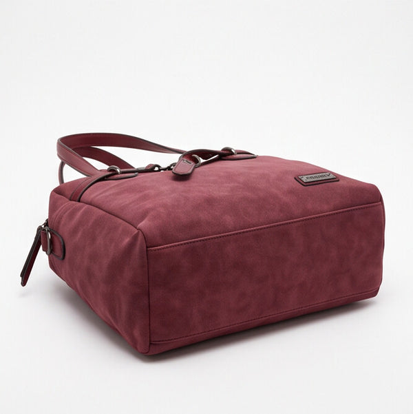 CHARRO - Borsa a Spalla Donna simil Pelle bauletto effetto opaco camoscio con tracolla scamosciata