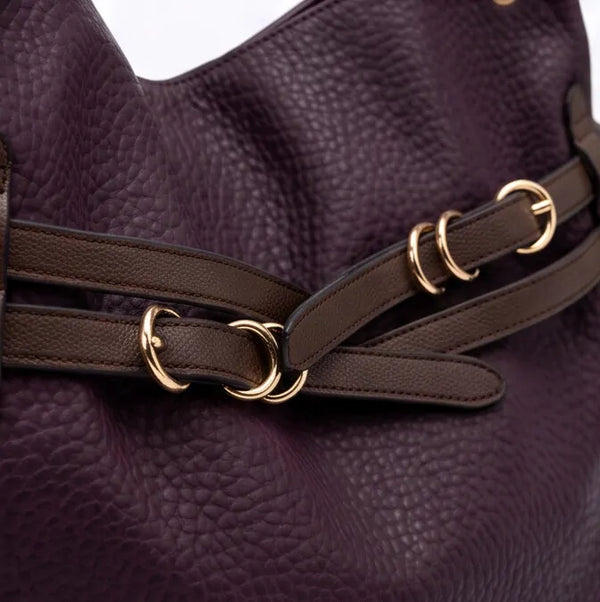 CHARRO - Borsa a Spalla Donna simil Pelle sacco cinghie con tracolla capiente