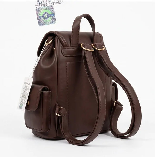 COCONUDA - zaino donna pelle cuoio spalla casual passeggio zainetto vintage tasche piccolo