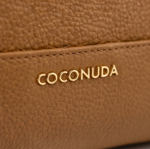 COCONUDA - zaino eco pelle venata donna cuoio casual vintage multi tasche capiente cartella