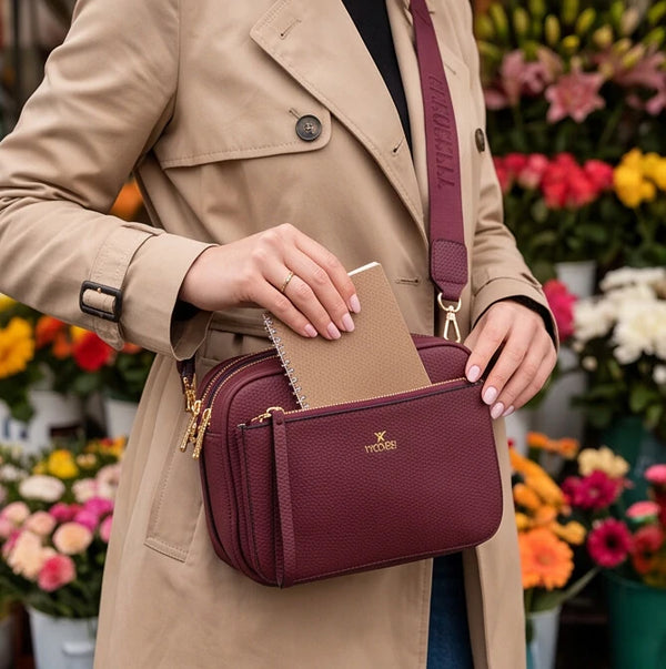 YYCOVERI - Borsa borsetta donna a tracolla firmata multitasche 4 tasche con cerniera nuova