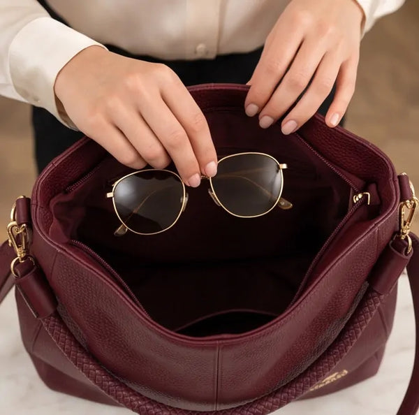 CHARRO - Borsa a Spalla Donna Beige in Pelle Morbida Borsa Hobo Grande con Tracolla monomanico