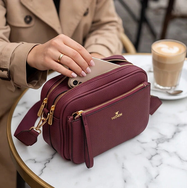 YYCOVERI - Borsa borsetta donna a tracolla firmata multitasche 4 tasche con cerniera nuova