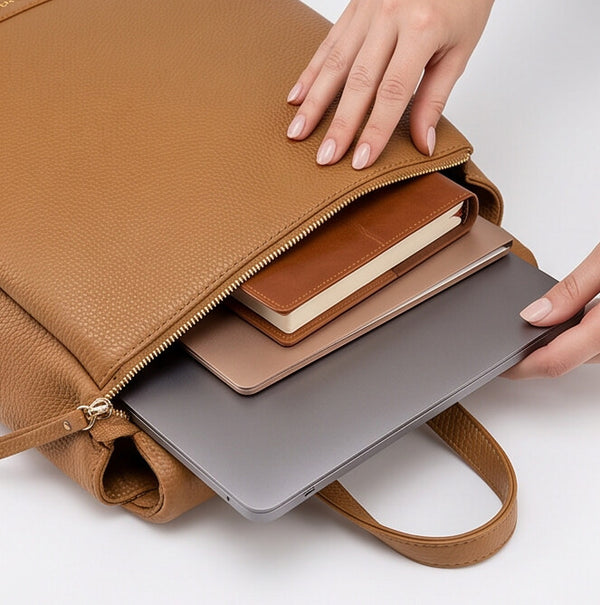 COCONUDA - zaino eco pelle venata donna cuoio casual vintage multi tasche capiente cartella