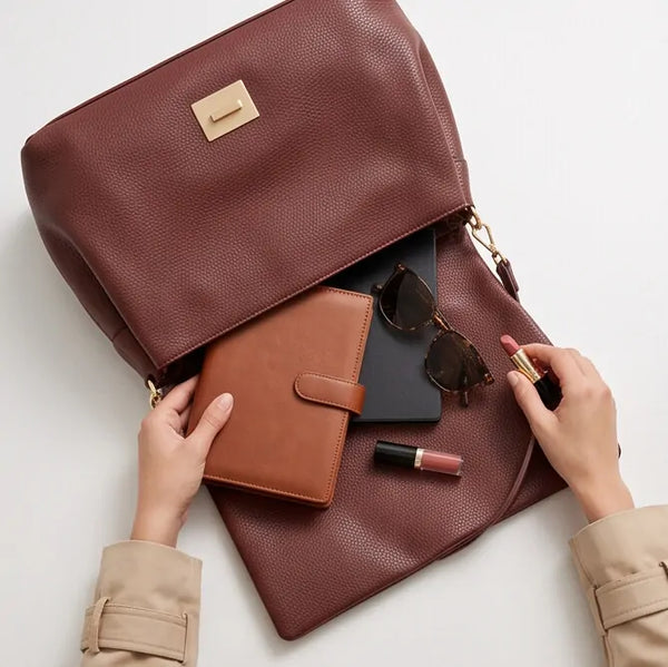 COCONUDA - Borsa a Spalla platta firmata Donna simil Pelle bauletto tracolla scamosciata