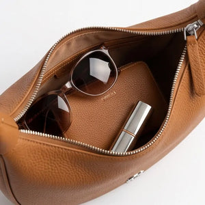La Duo - Borsa trasformabile 2 in 1 firmata GYOIAMEA mezzaluna a spalla tracolla monomanico rimovibile donna grande simil pelle