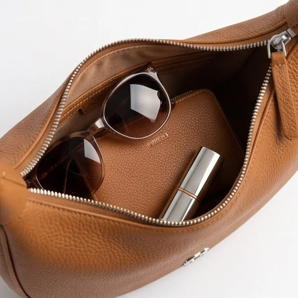La Duo - Borsa trasformabile 2 in 1 firmata GYOIAMEA mezzaluna a spalla tracolla monomanico rimovibile donna grande simil pelle