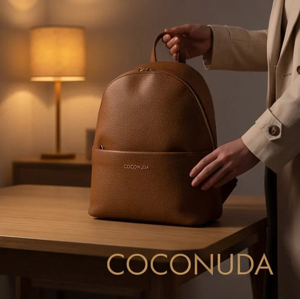 COCONUDA - zaino donna pelle cuoio spalla casual passeggio zainetto