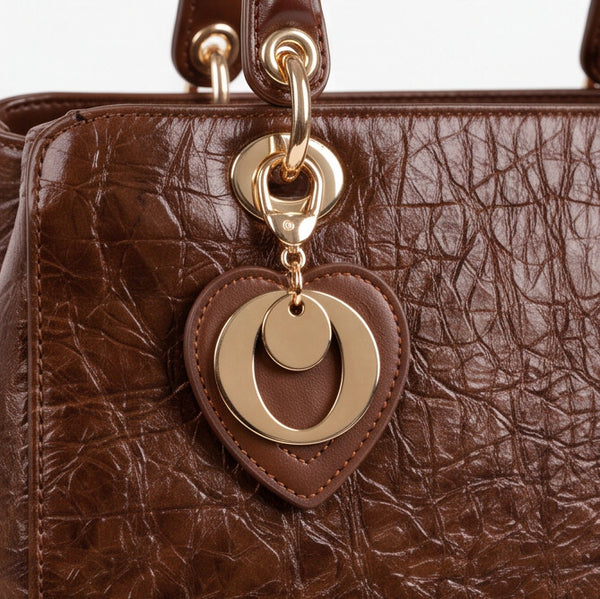 Dudlin - Borsa Donna bauletto borsetta bag Casual rigido simil pelle squamata lucida