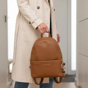 COCONUDA - zaino donna pelle cuoio spalla casual passeggio zainetto