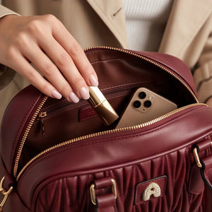Borsa a bauletto PERSONALIZZATA con lettera in ottone tracolla casual simil pelle trapuntata arricciata bauletto baguette