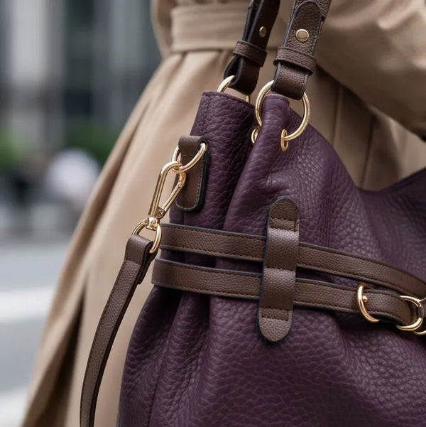 CHARRO - Borsa a Spalla Donna simil Pelle sacco cinghie con tracolla capiente