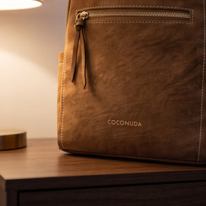 COCONUDA - borsa trasfmormabile zaino 2in1 donna pelle scamosciato camoscio cuoio spalla casual passeggio