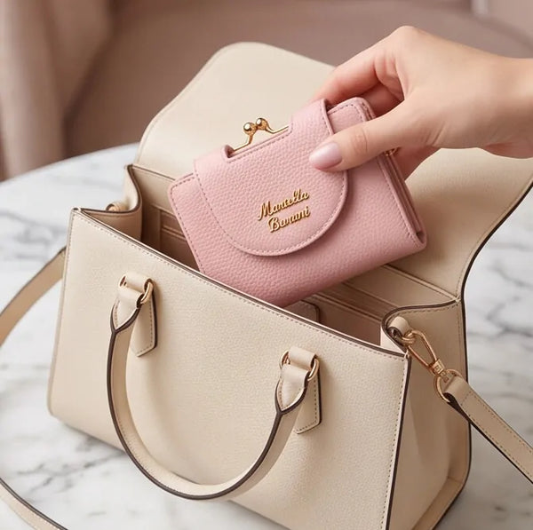 Mariella Burani  - portafoglio portamonete clucht piccolo firmato donna con scatola porta carte donna novità simil pelle zip