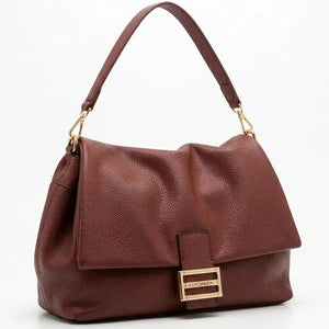COCONUDA - Borsa a Spalla platta firmata Donna simil Pelle bauletto tracolla scamosciata