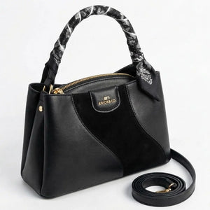 Erick&co - Borsa secchio con foulard Donna Modello Hobo Casual con Dettagli Dorati trapezoidale