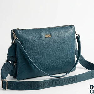 ENRICO COVERI - borsa elegante borsetta tracolla a mano simil pelle sottile slim bustina