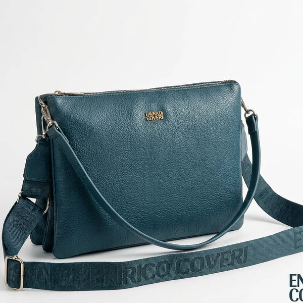 ENRICO COVERI - borsa elegante borsetta tracolla a mano simil pelle sottile slim bustina