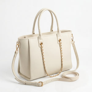 Borsa shopper donna a spalla con catene e tracolla