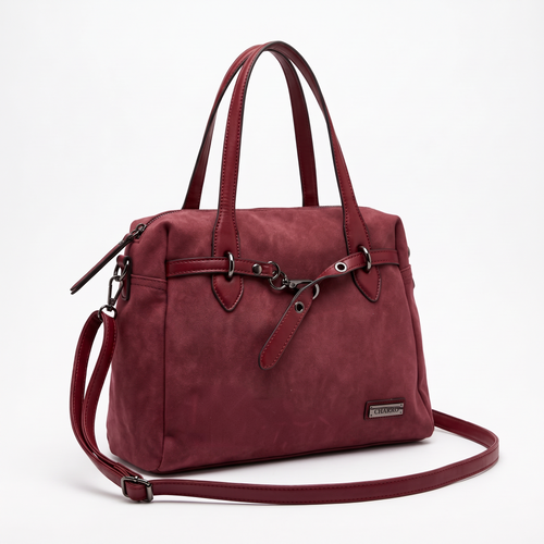 CHARRO - Borsa a Spalla Donna simil Pelle bauletto effetto opaco camoscio con tracolla scamosciata