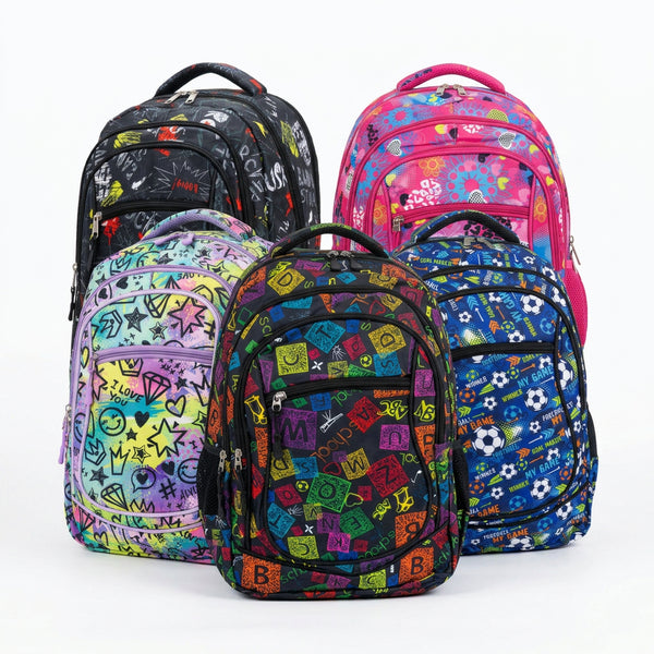Zaino scuola con imbottitura maschile femminile uomo donna fantasia capiente multitasche spalliere